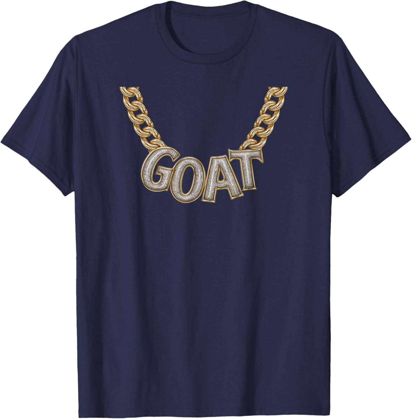 Boy Kid Funny Slang Gold Chain Goat Necklace Costume T-Shirt - T-Shirt | Navy