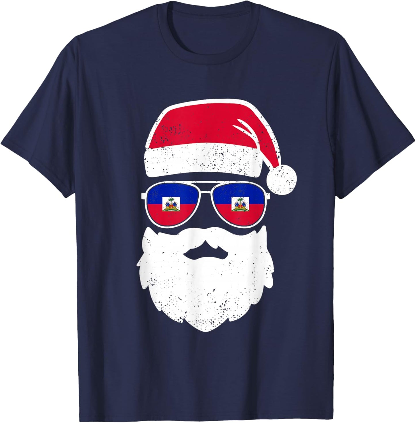 Funny Haitian Christmas Pajama Funny Haitian Matching Family T-Shirt - T-Shirt | Navy