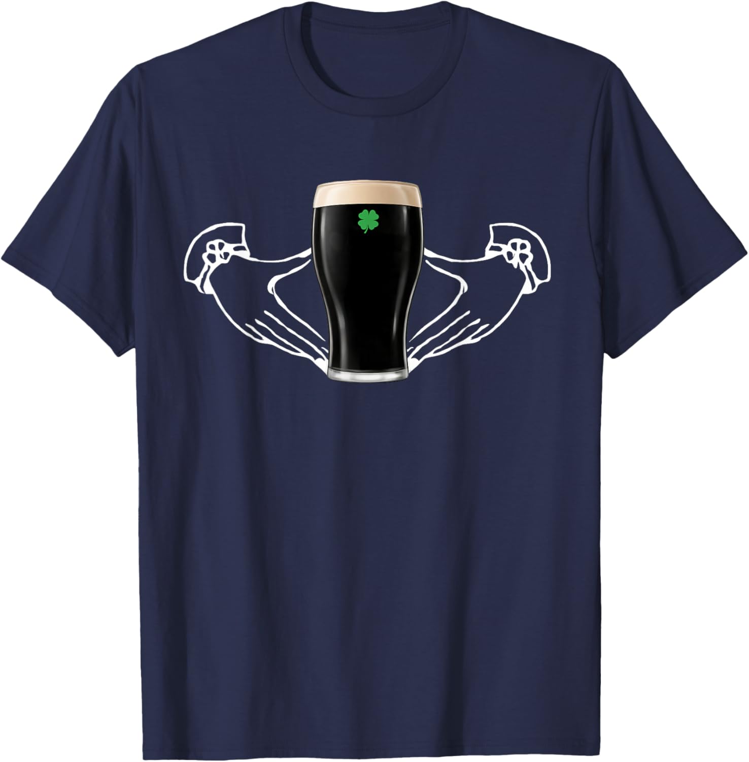 St Patrick's Day Claddagh Shamrock Beer for Men Women T-Shirt - T-Shirt | Navy
