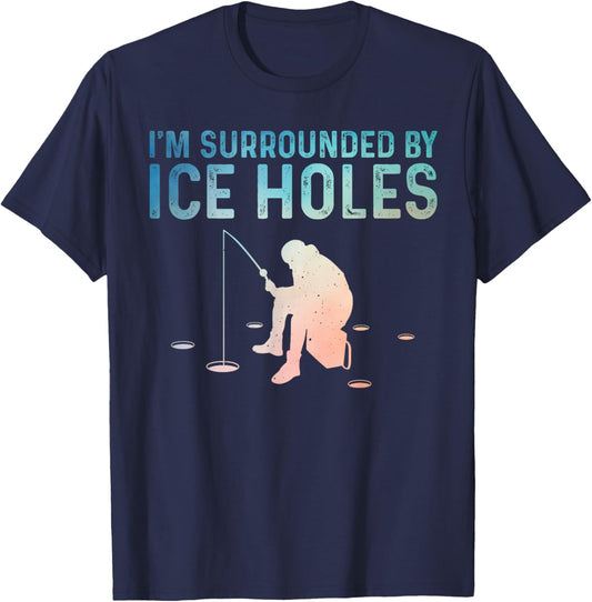 Funny Ice Fishing Novelty Women Ice Fishing Lover T-Shirt - T-Shirt | Navy
