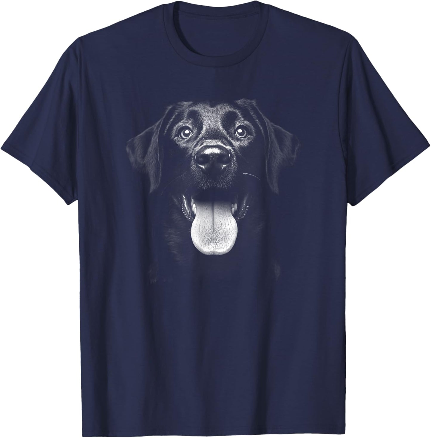 Cute Black Labrador Retriever Puppy Dog Face Lab T-Shirt - T-Shirt | Navy