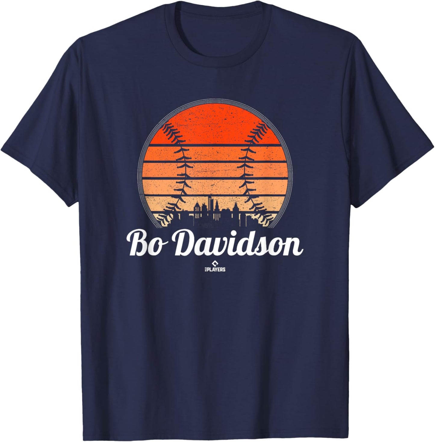 Vintage Baseball Sunset Bo Davidson Prospect Baseball Fan T-Shirt - T-Shirt | Navy