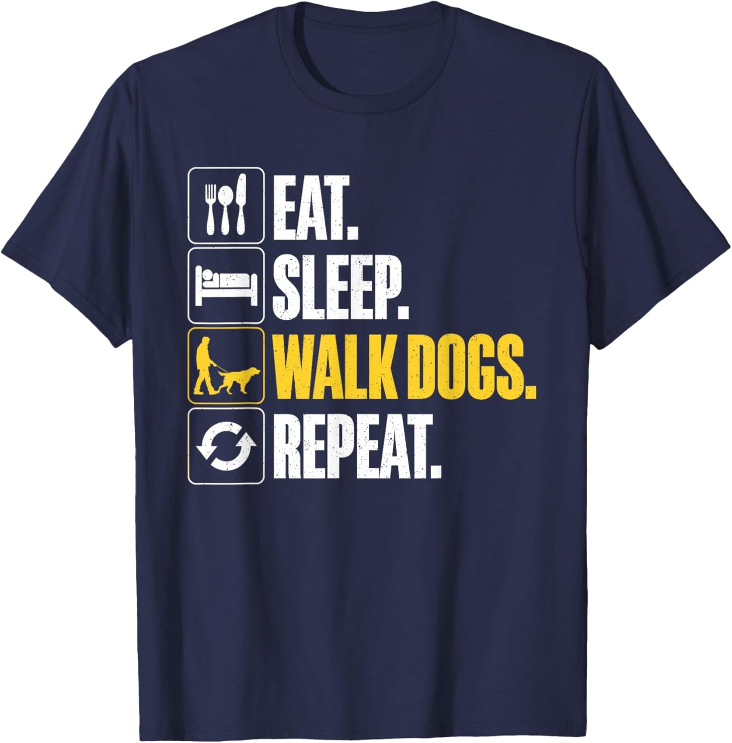 Funny Dog Waking Design For Dog Walker Men Women Pet Walker T-Shirt - T-Shirt | Navy