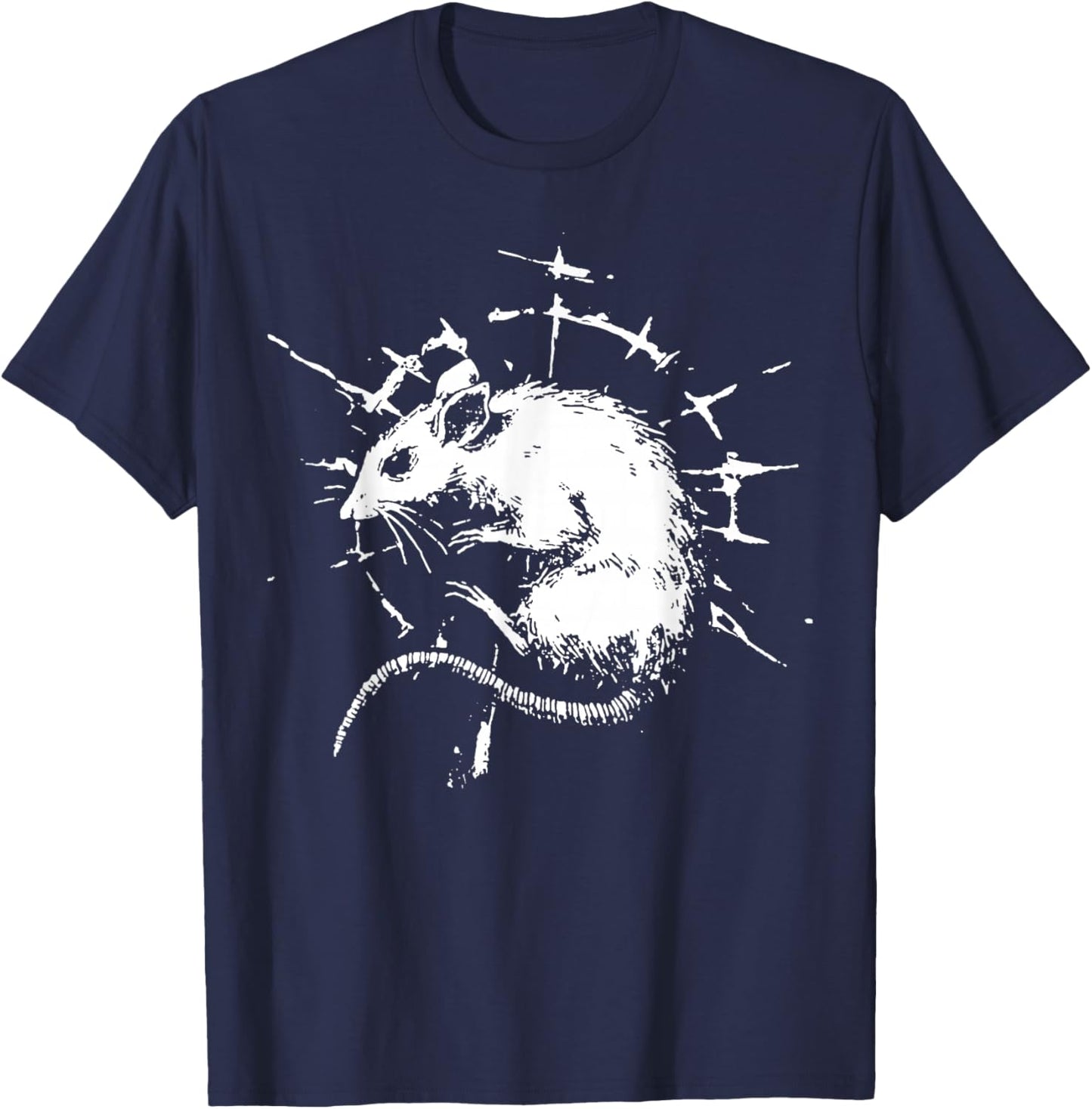 Rat Weirdcore Goblincore Punk Goth Aesthetic Creepy Horror T-Shirt - T-Shirt | Navy