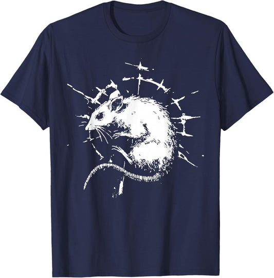 Rat Weirdcore Goblincore Punk Goth Aesthetic Creepy Horror T-Shirt - T-Shirt | Navy