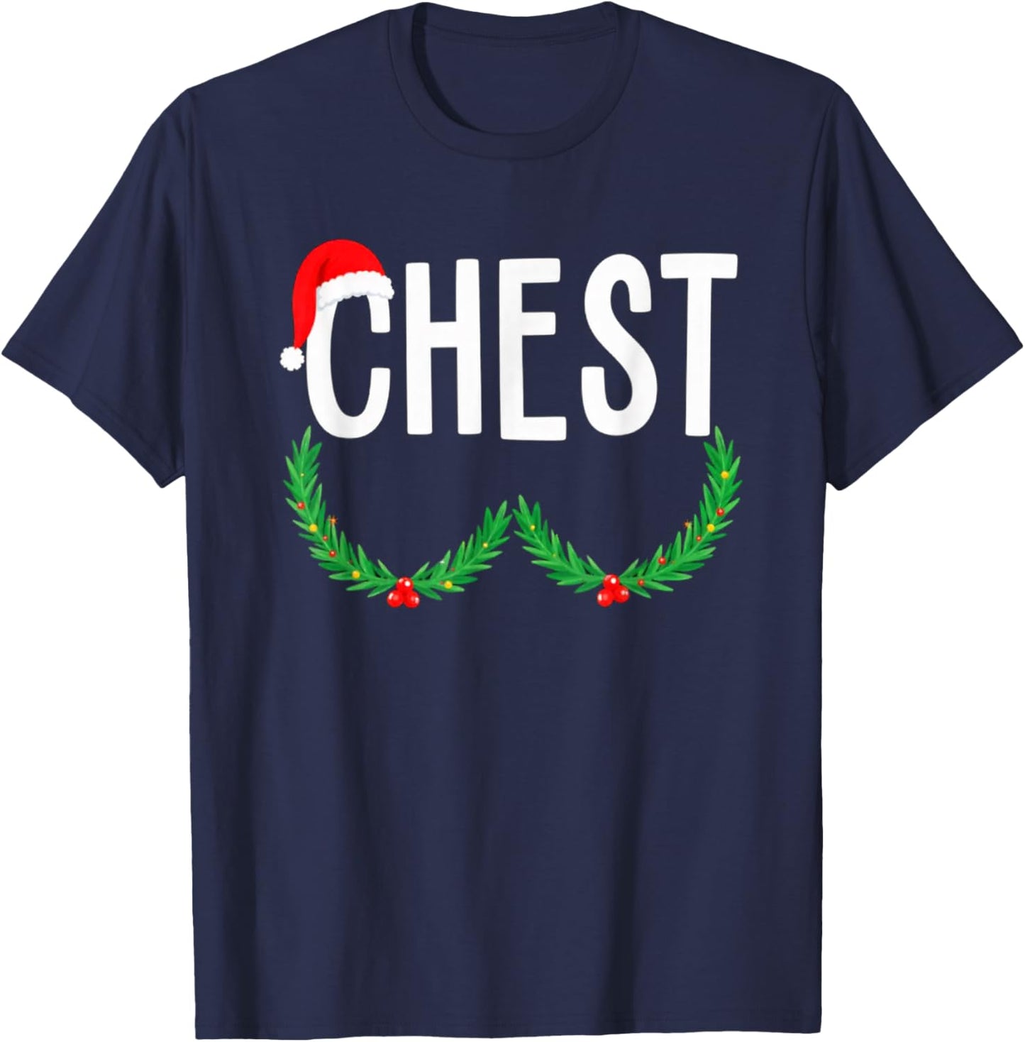Chest Nuts Matching Chestnuts Funny Christmas Couples Chest T-Shirt - T-Shirt | Navy