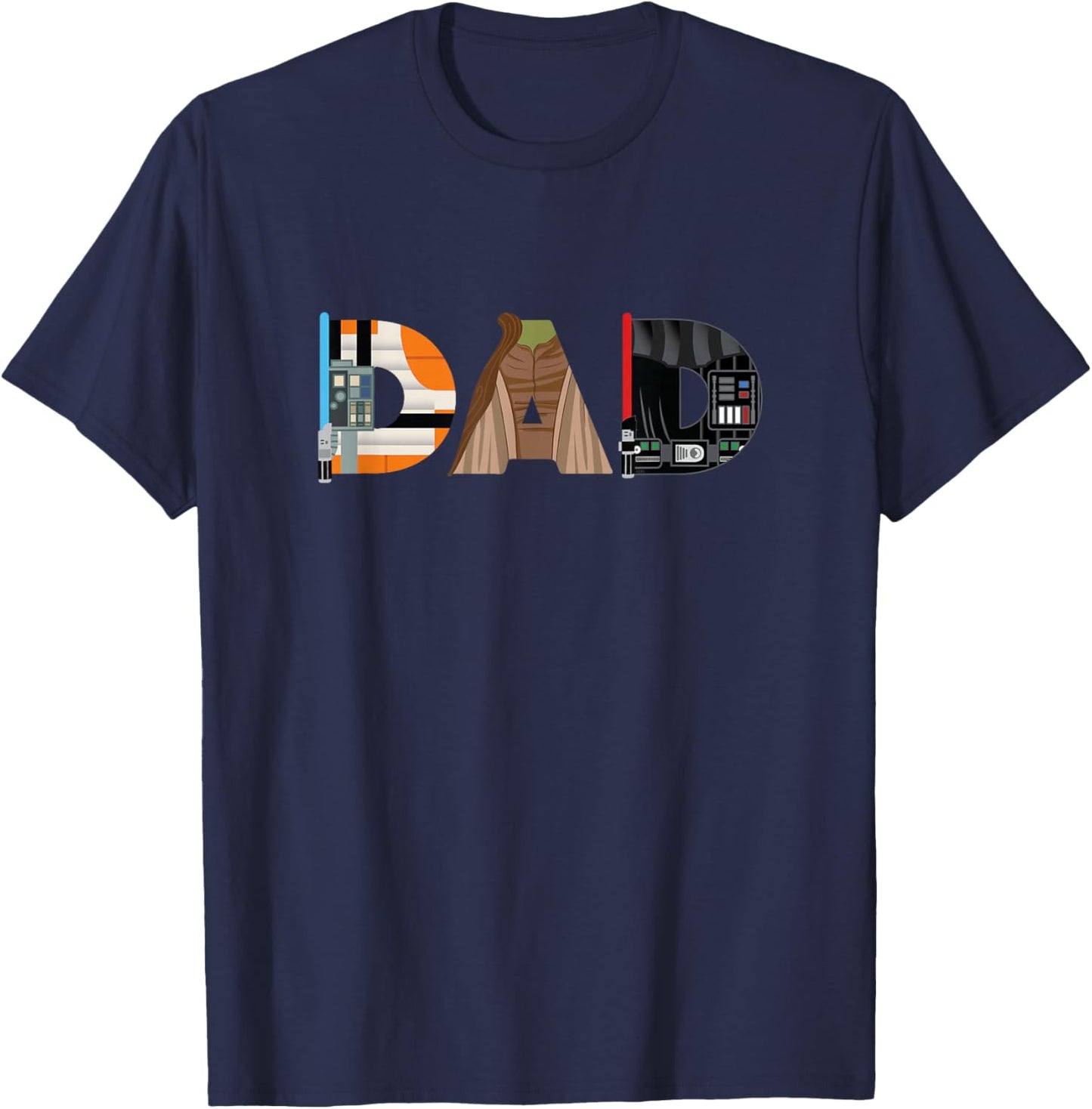 Star Wars Luke Yoda Darth Vader Dad Father’s Day Birthday T-Shirt - T-Shirt | Navy