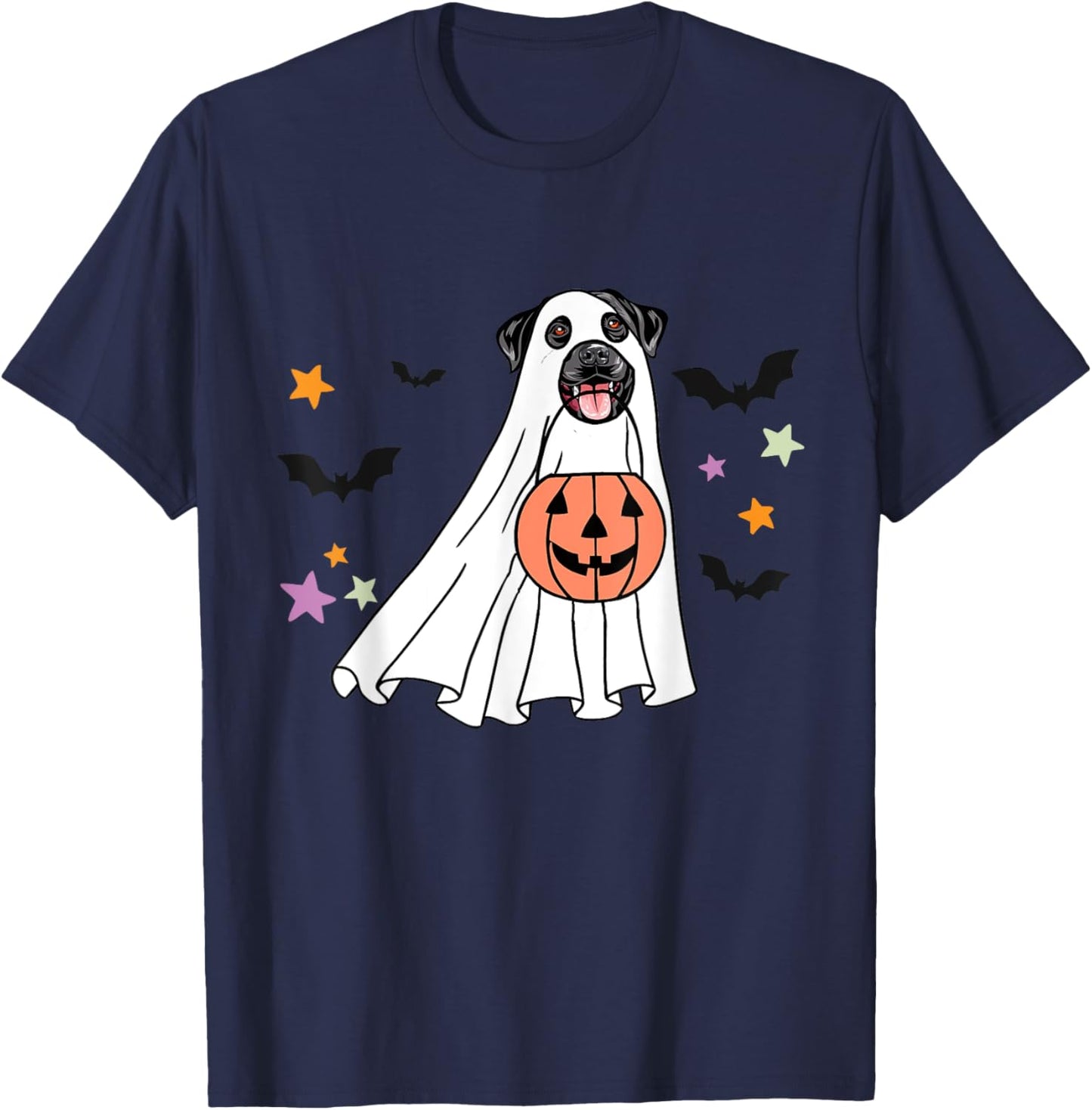 Ghost Black Labrador Retriever Boo Dog Halloween Costume T-Shirt - T-Shirt | Navy