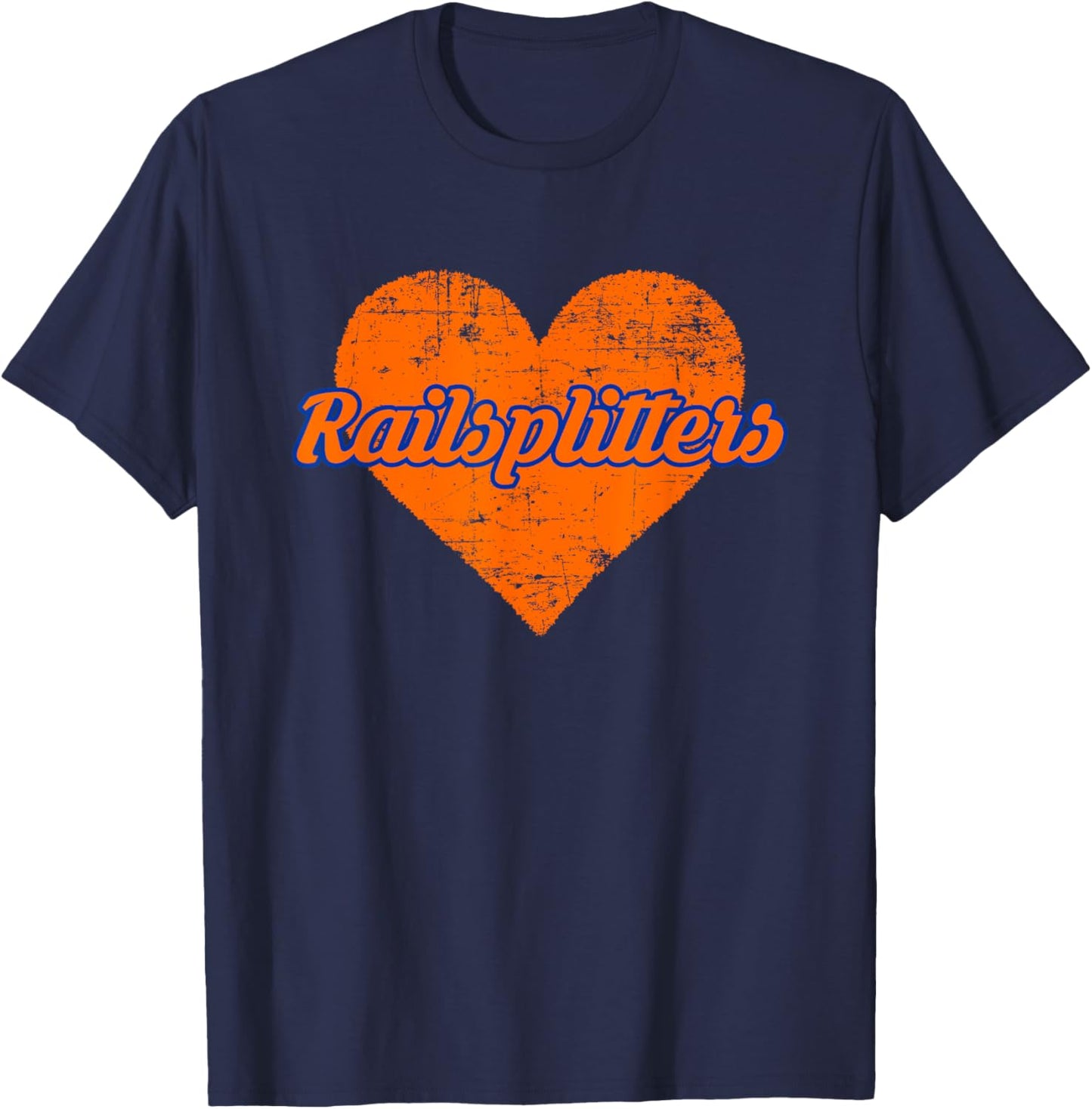 Lincoln Park Railsplitters Over Heart T-Shirt - T-Shirt | Navy