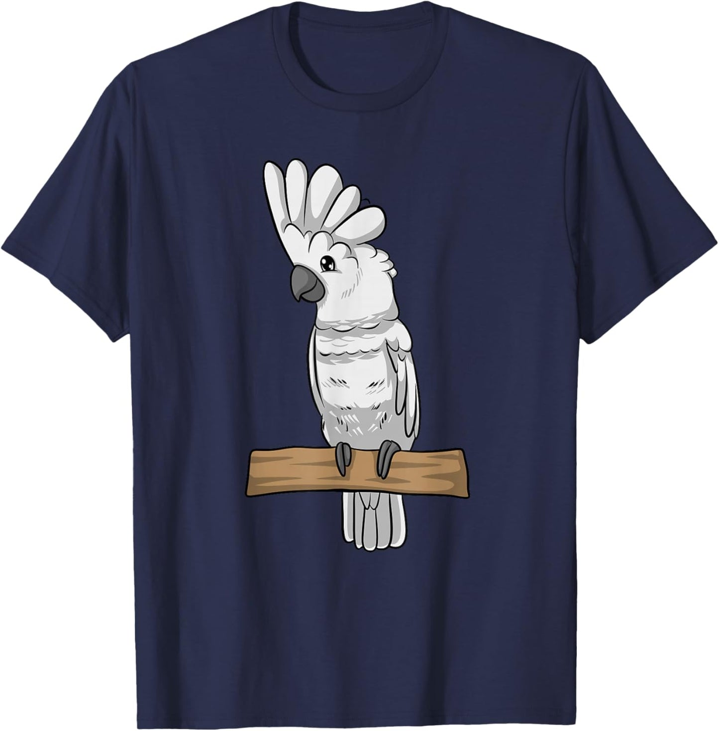 Funny Umbrella Cockatoo Parrot T-Shirt - T-Shirt | Navy