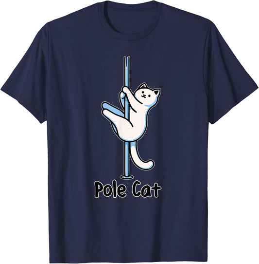 Adults Cat Lovers Black Short Sleeve Classic Fit T-Shirt - T-Shirt | Navy
