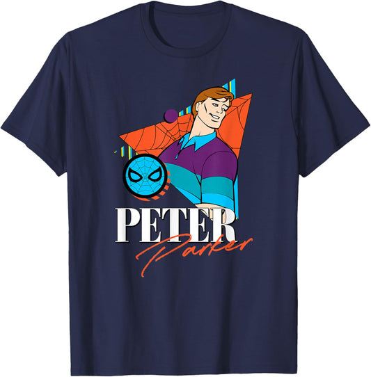 Marvel Spider-Man Retro ’90s Couples Matching Peter Parker T-Shirt - T-Shirt | Navy