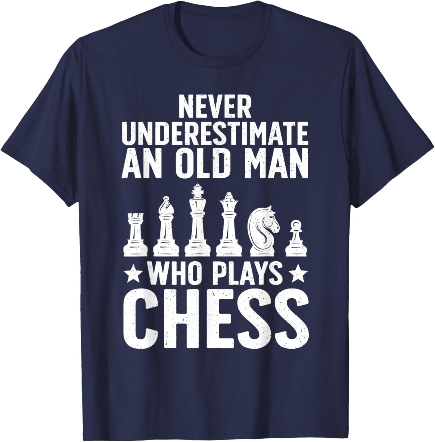 Best Chess Art Dad Grandpa Chess Lover Chess Player T-Shirt - T-Shirt | Navy