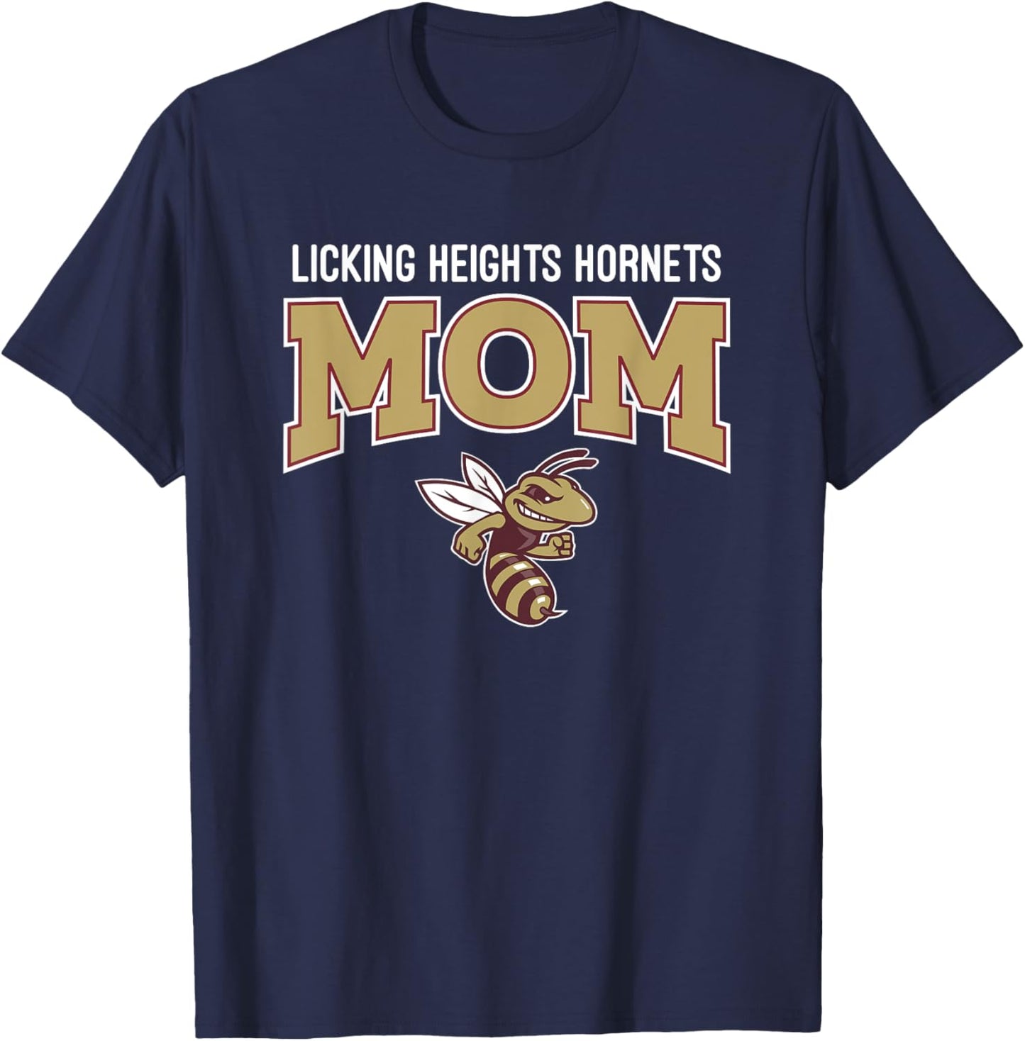 Licking Heights Hornets Logo Mom HS T-Shirt - T-Shirt | Navy