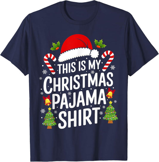 This Is My Christmas Pajama Matching Family Xmas Holiday T-Shirt - T-Shirt | Navy