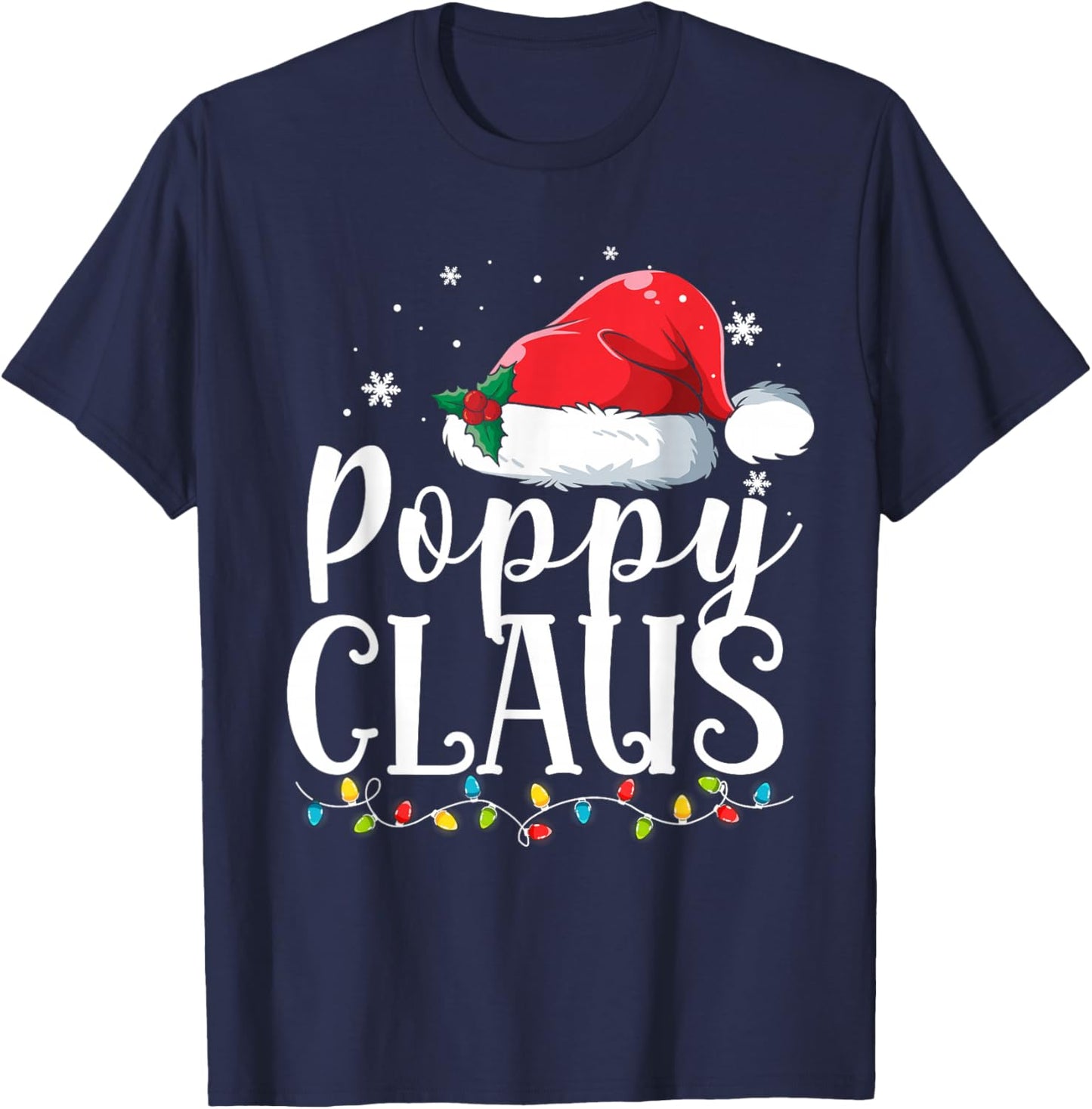 Poppy Claus Christmas Family Matching Pajamas Funny Xmas T-Shirt - T-Shirt | Navy
