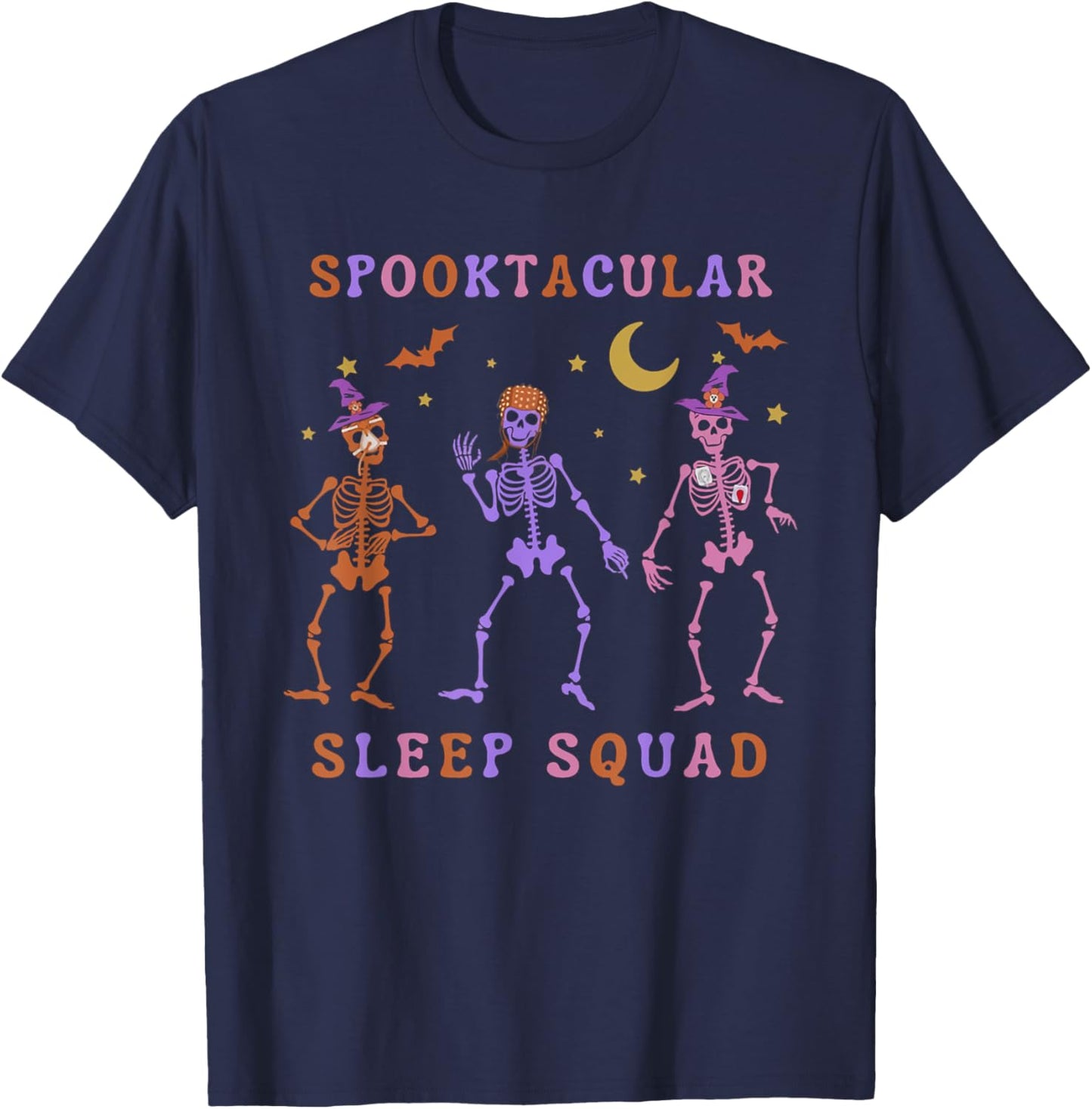 Polysomnographic Tech Halloween Skeleton Sleep Tech Squad T-Shirt - T-Shirt | Navy