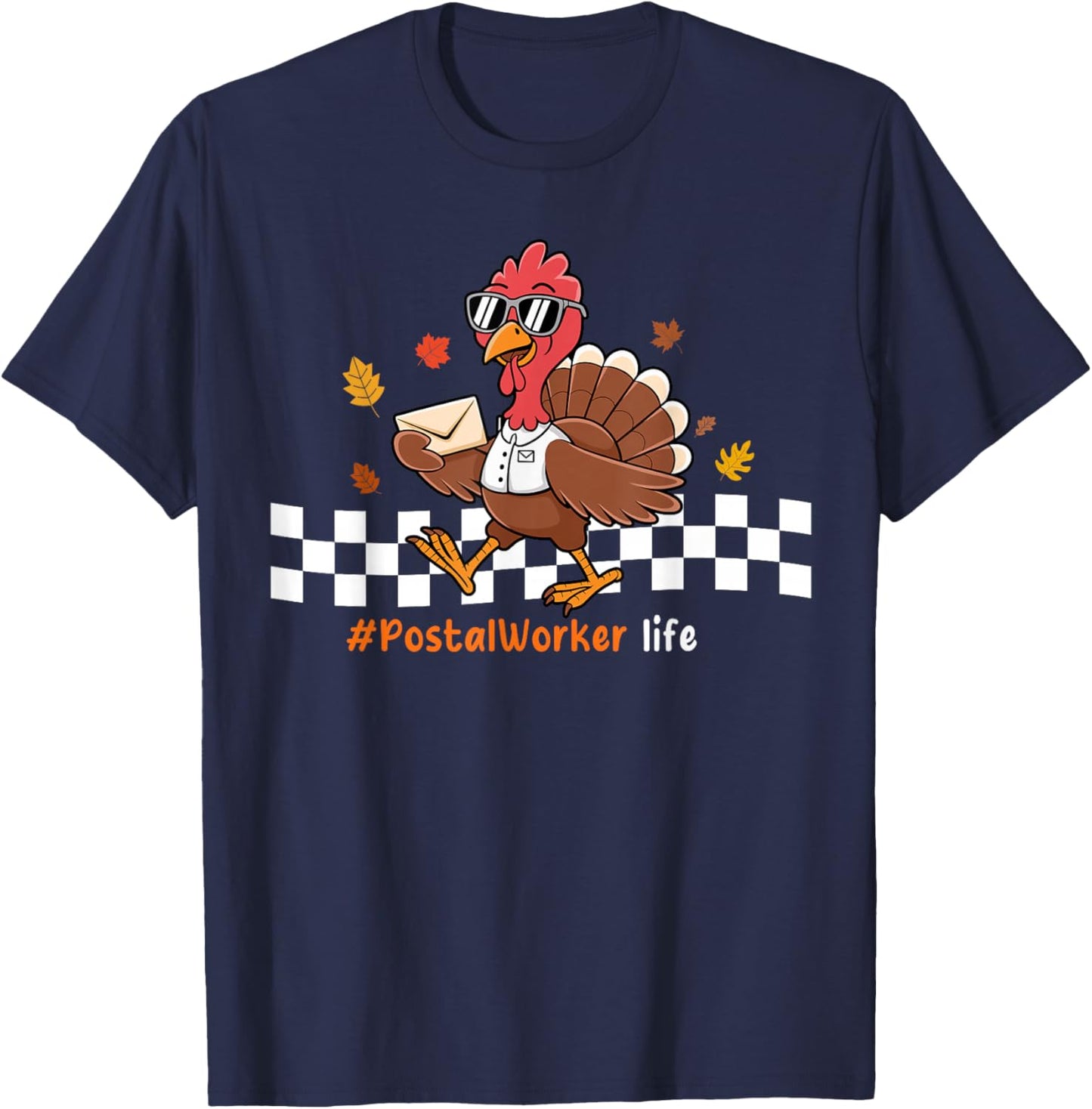 Postal Worker Job Thanksgiving Turkey Fall T-Shirt - T-Shirt | Navy