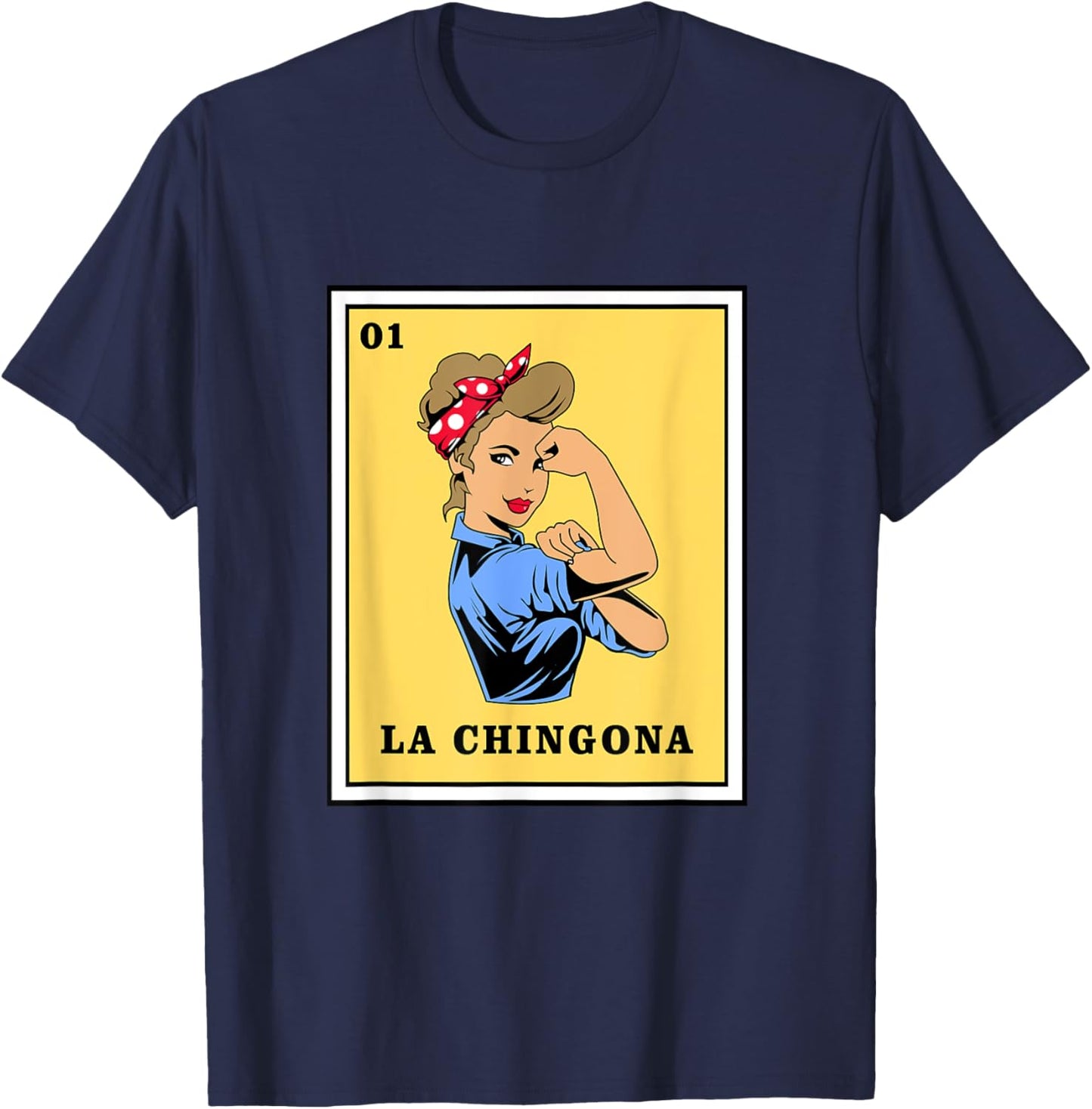 Mexican Lottery Bingo Game La Chingona T-Shirt - T-Shirt | Navy