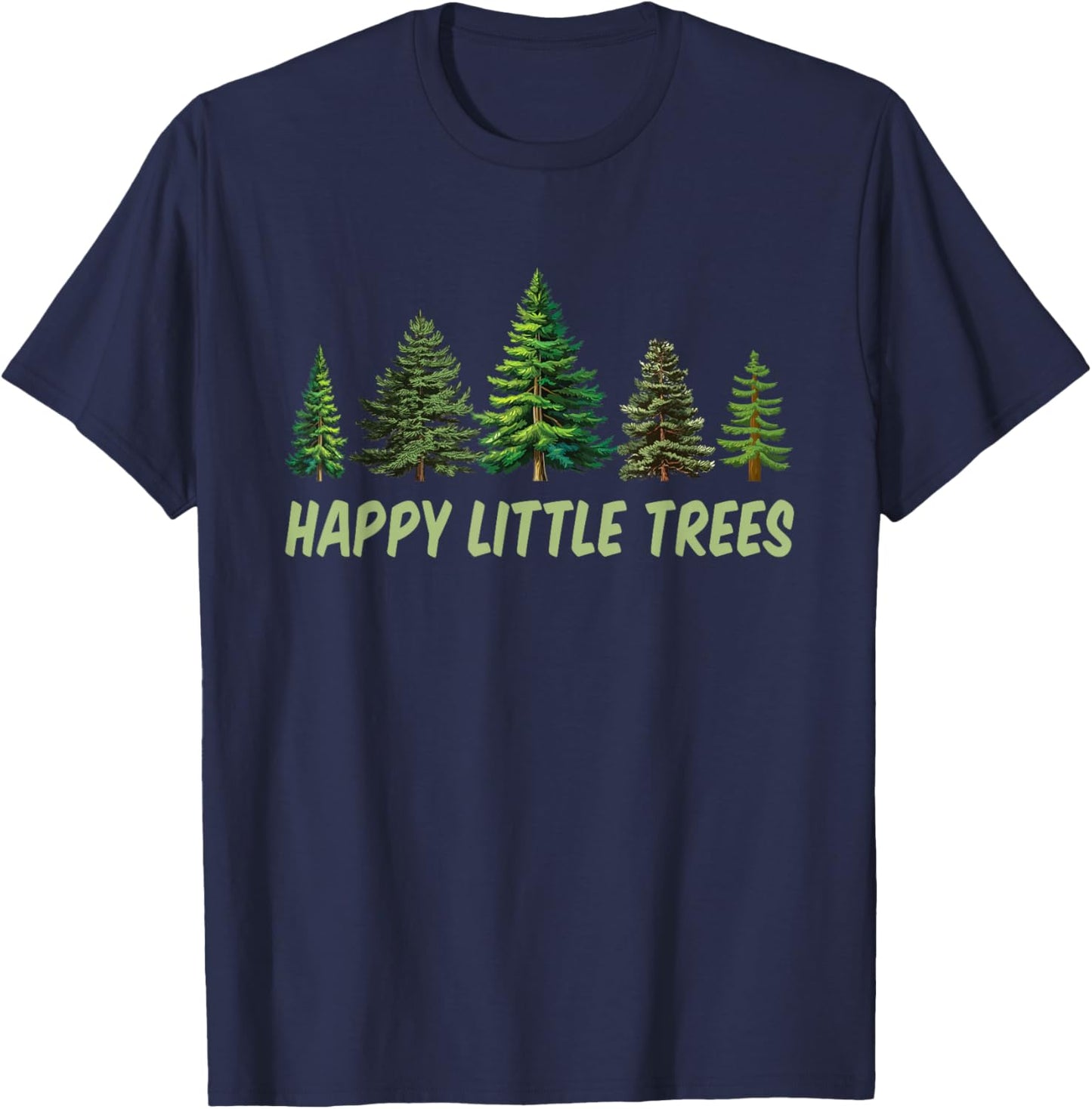 Happy Little Trees Vintage Camping T-Shirt - T-Shirt | Navy