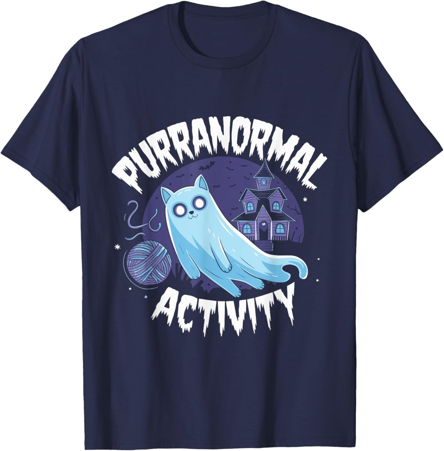 Paranormal Haunted House Men Women Kids T-Shirt - T-Shirt | Navy