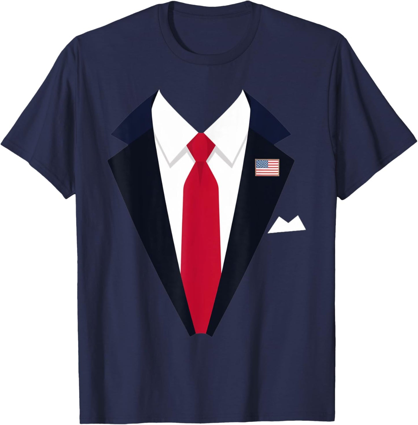 Funny USA President Suit Easy Halloween Costume T-Shirt - T-Shirt | Navy