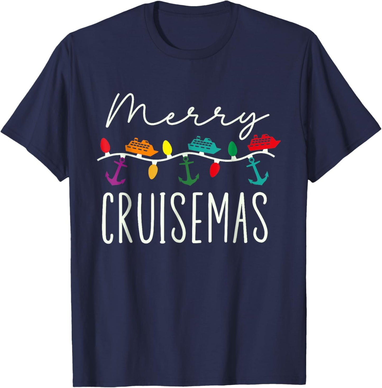 Merry Cruise-mas Cruise Christmas Xmas Pajamas Holiday Funny T-Shirt - T-Shirt | Navy