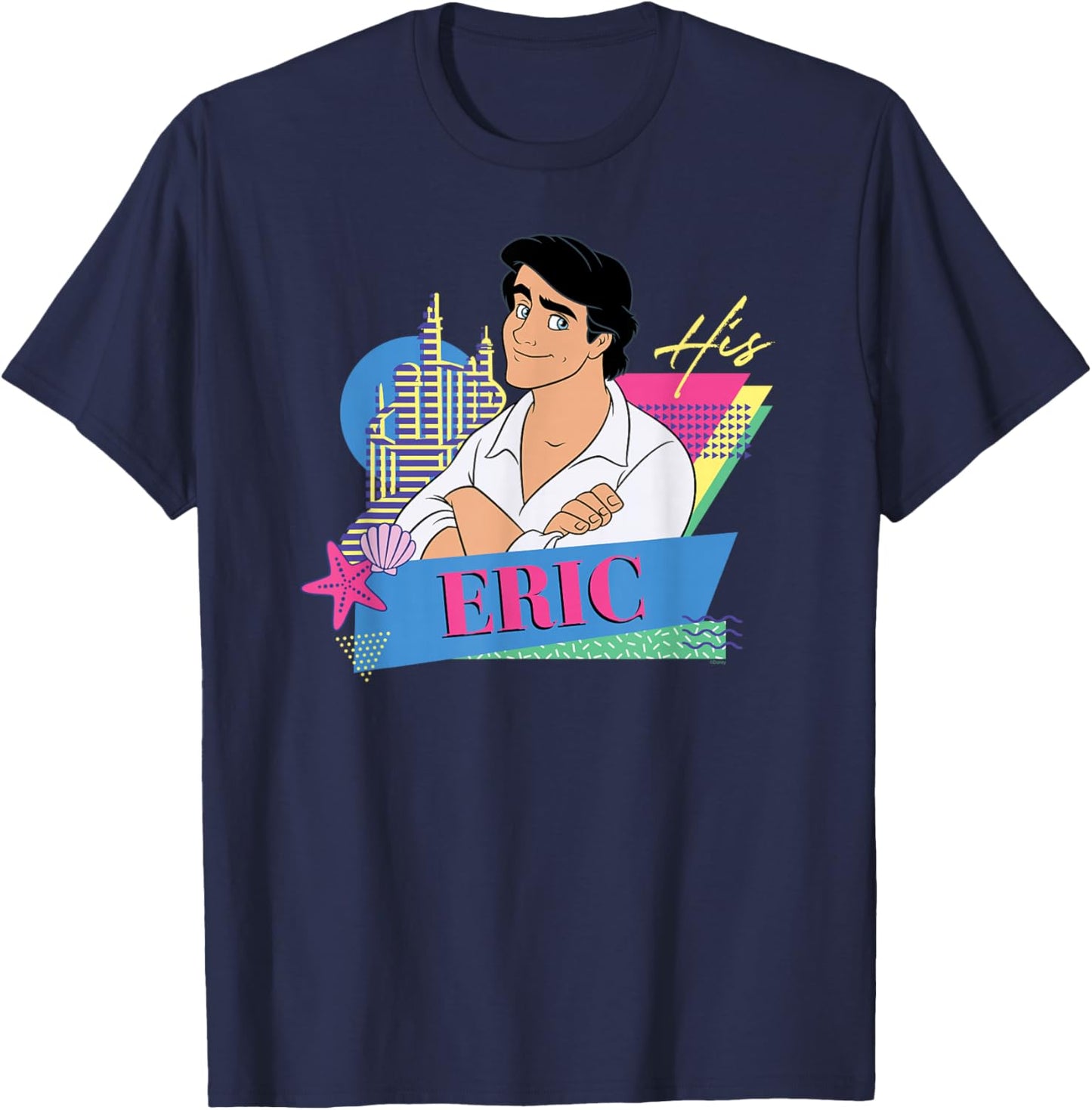 Disney The Little Mermaid Retro Couples Matching His Eric T-Shirt - T-Shirt | Navy