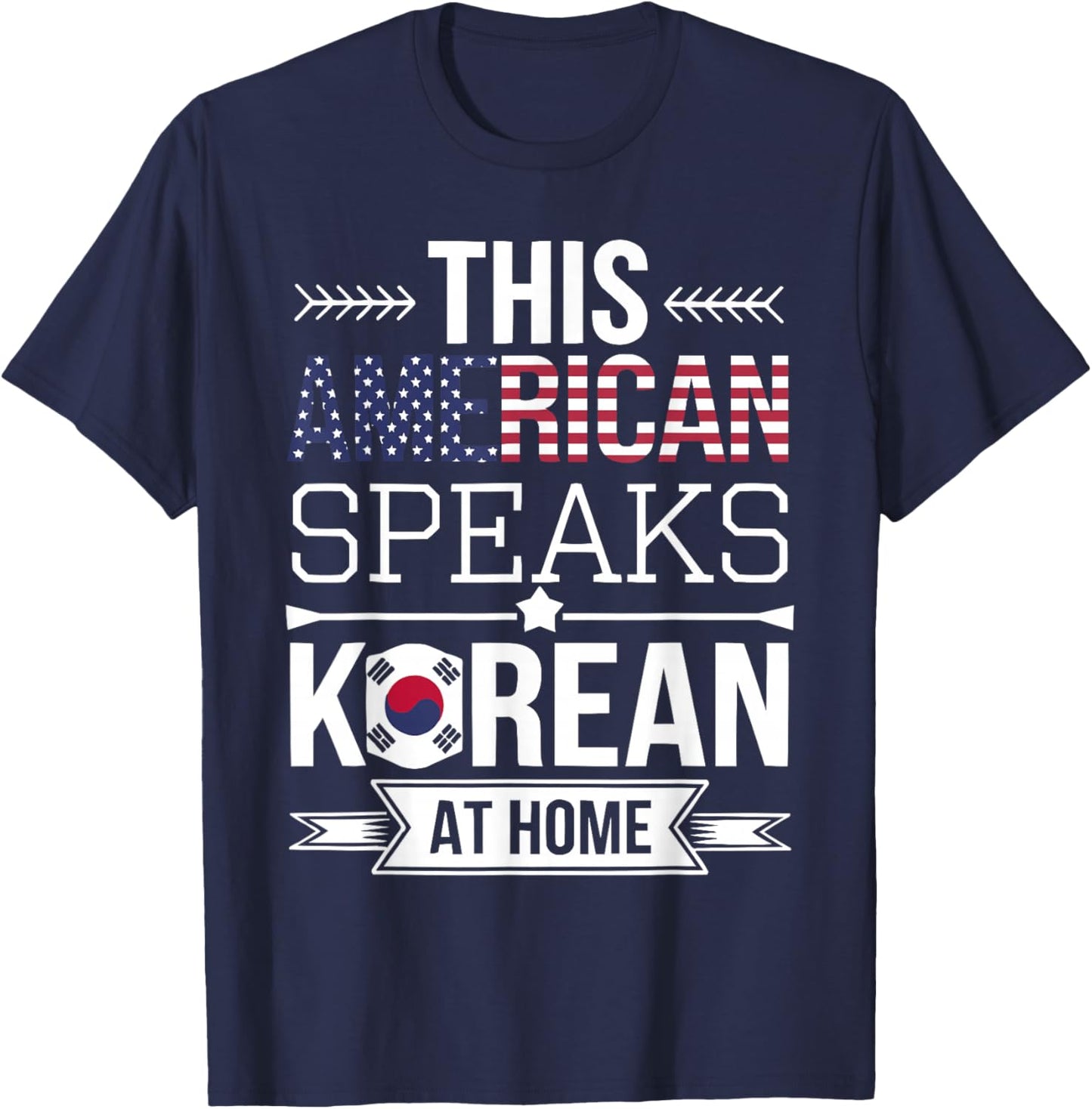 Half American Half Korean USA Flag South Korea America T-Shirt - T-Shirt | Navy