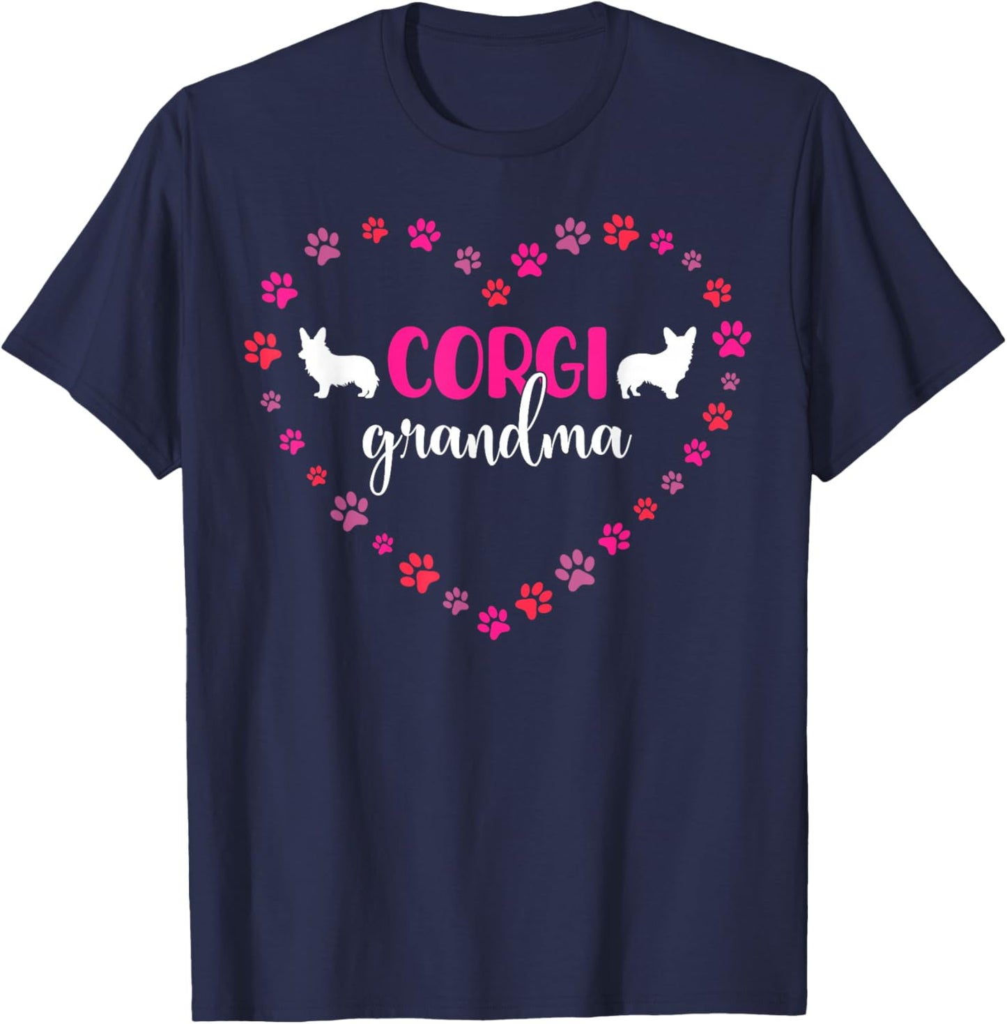 Cute Corgi Grandma Corgi Dog Owner Men Women T-Shirt - T-Shirt | Navy