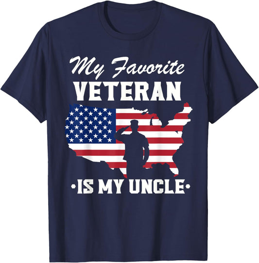 Veterans Day My Favorite Veteran is My Uncle T-Shirt - T-Shirt | Navy