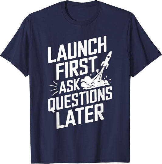 Rocket Launch For Rocket Building And Aerospace T-Shirt - T-Shirt | Navy