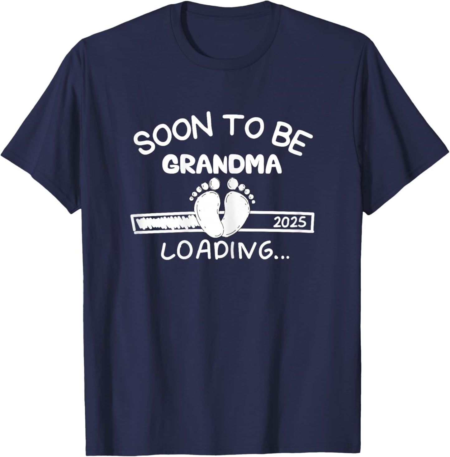 Vintage Soon to be Grandma 2025 Loading Promoted to Grandma T-Shirt - T-Shirt | Navy