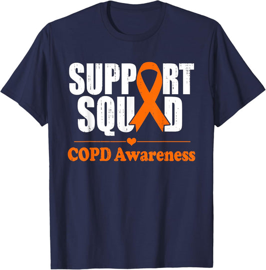 COPD Support Chronic Obstructive Pulmonary Disease Awareness T-Shirt - T-Shirt | Navy