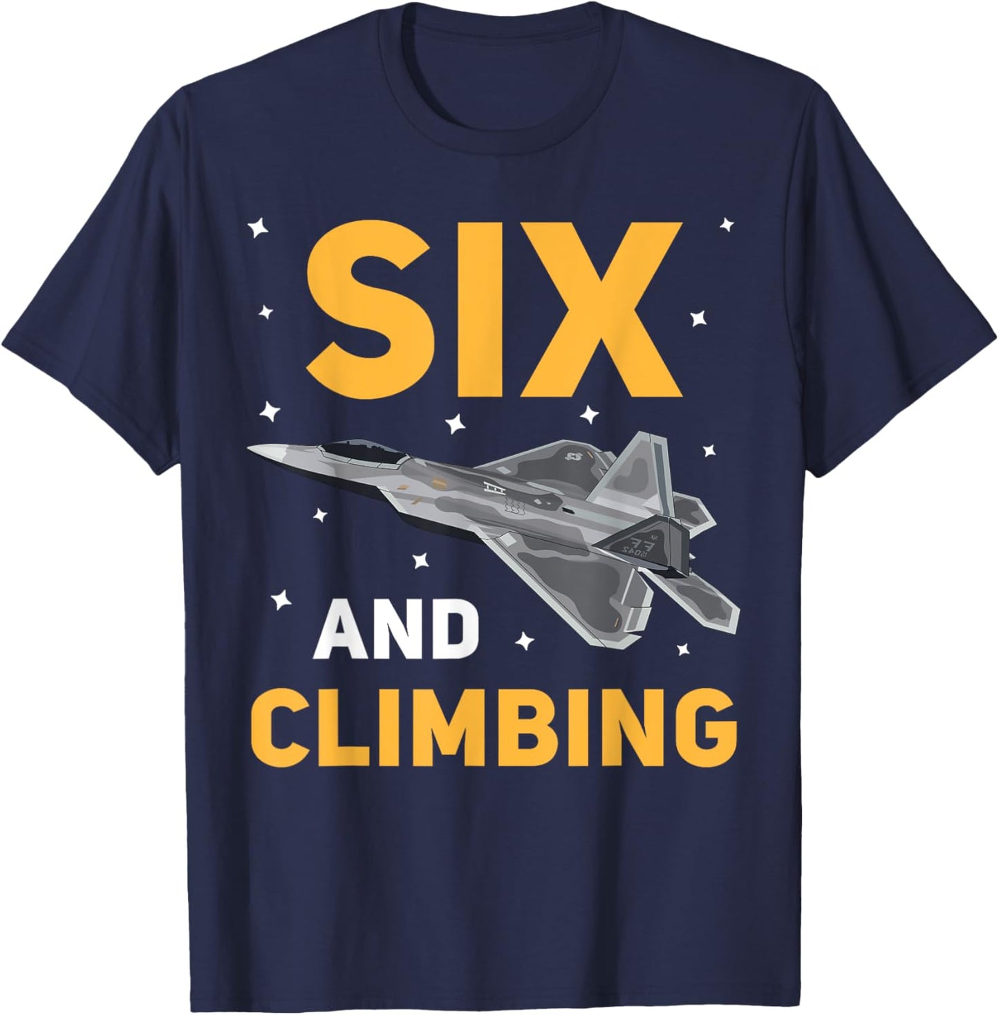 Jet Fighter Plane 6 Year Old Birthday Party For Boys T-Shirt - T-Shirt | Navy