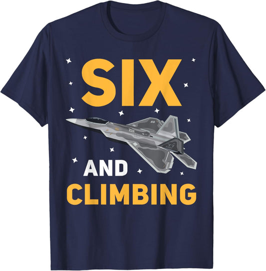 Jet Fighter Plane 6 Year Old Birthday Party For Boys T-Shirt - T-Shirt | Navy
