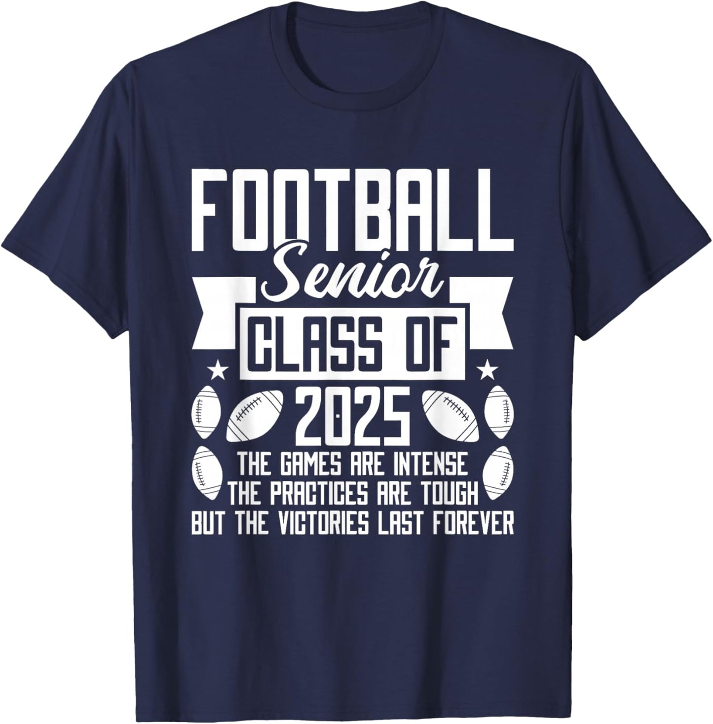 Class of 2025 Football Senior Night T-Shirt - T-Shirt | Navy