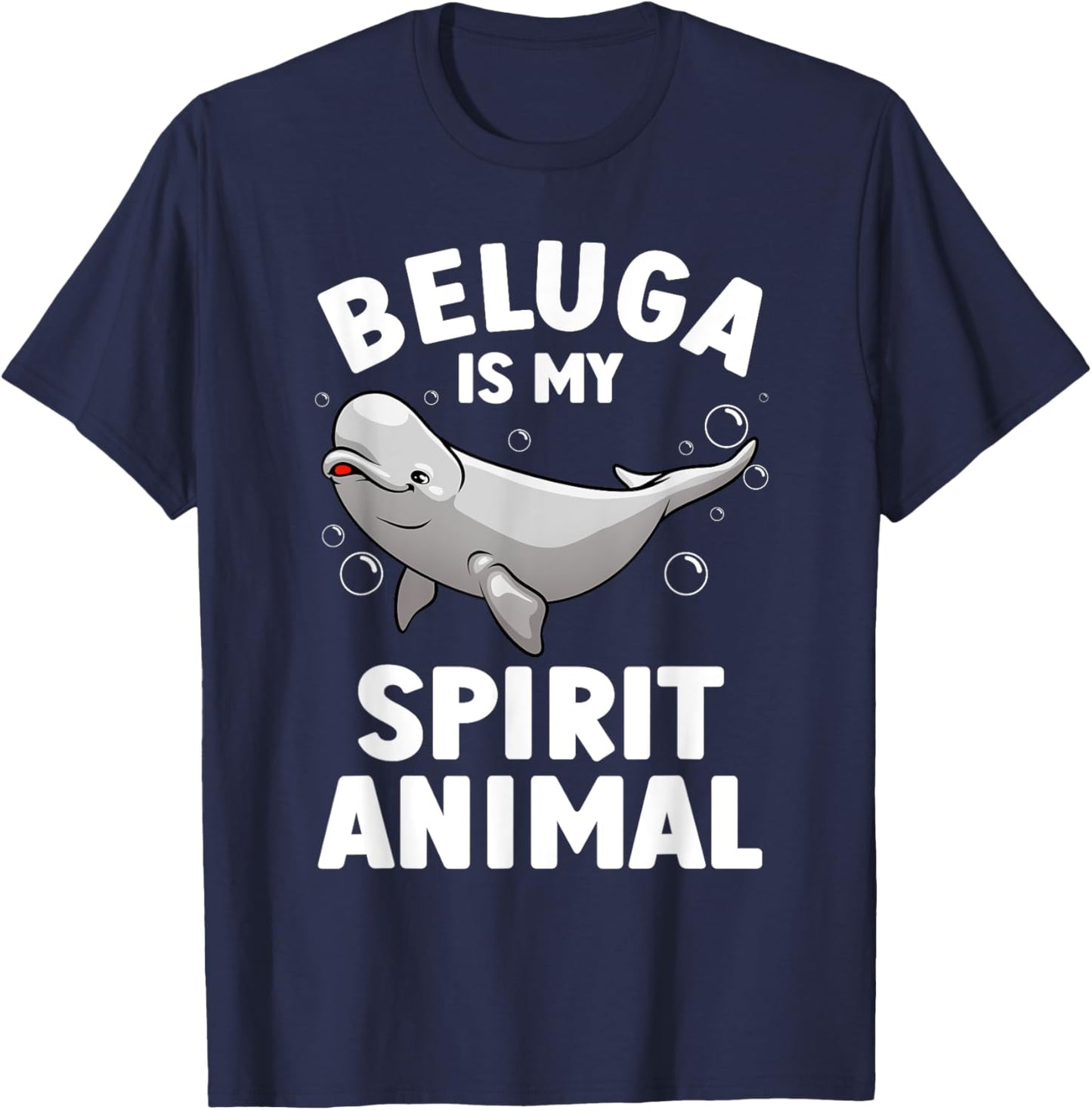Funny Beluga Whale Design Women Beluga Whale Lover T-Shirt - T-Shirt | Navy