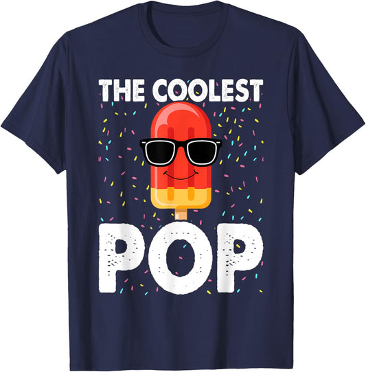 The Coolest Pop Dad Fathers Day T-Shirt - T-Shirt | Navy