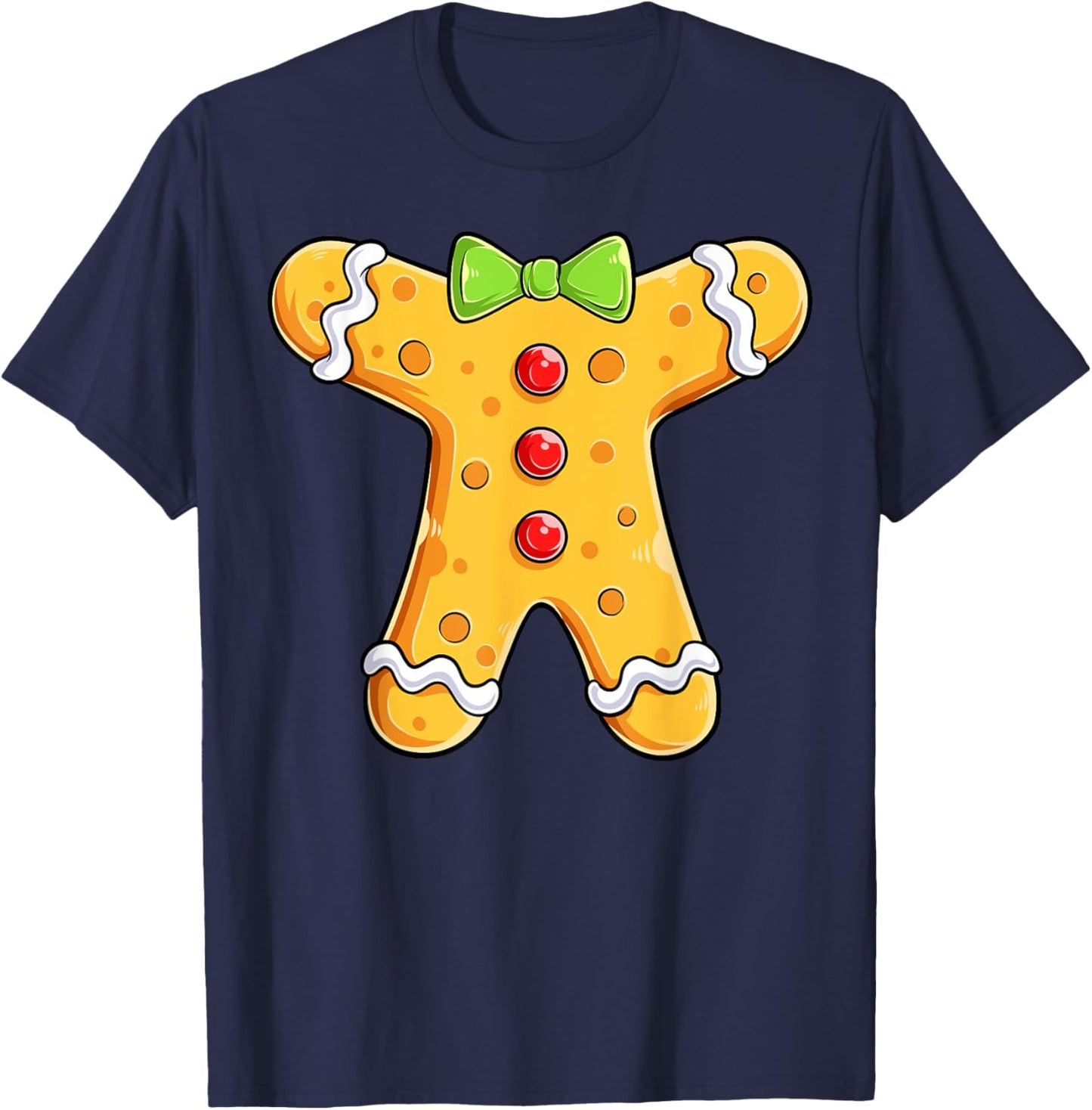Gingerbread Man Costume Halloween Christmas Boys Girls Kids T-Shirt - T-Shirt | Navy