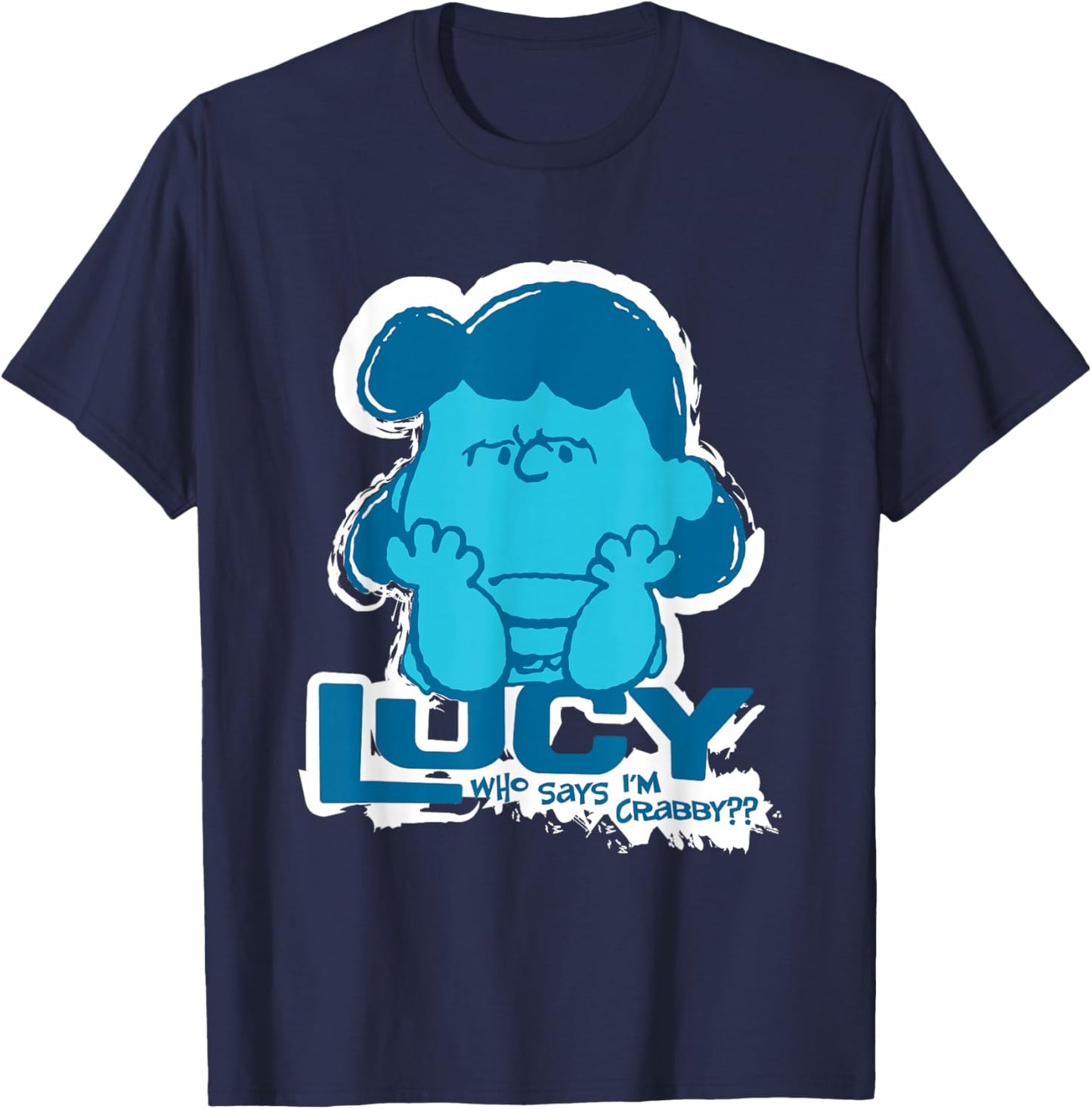 Peanuts Lucy Van Pelt Who Says Im Crabby T-Shirt - T-Shirt | Navy