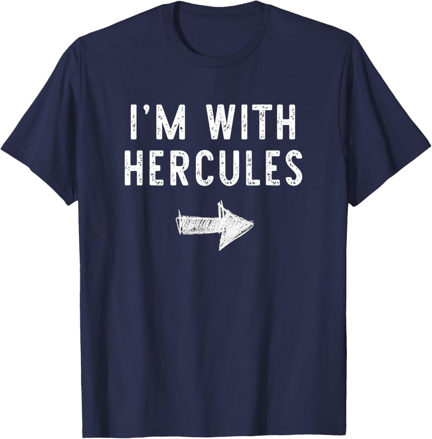 I’m with Hercules Funny Halloween Couple Costume T-Shirt - T-Shirt | Navy