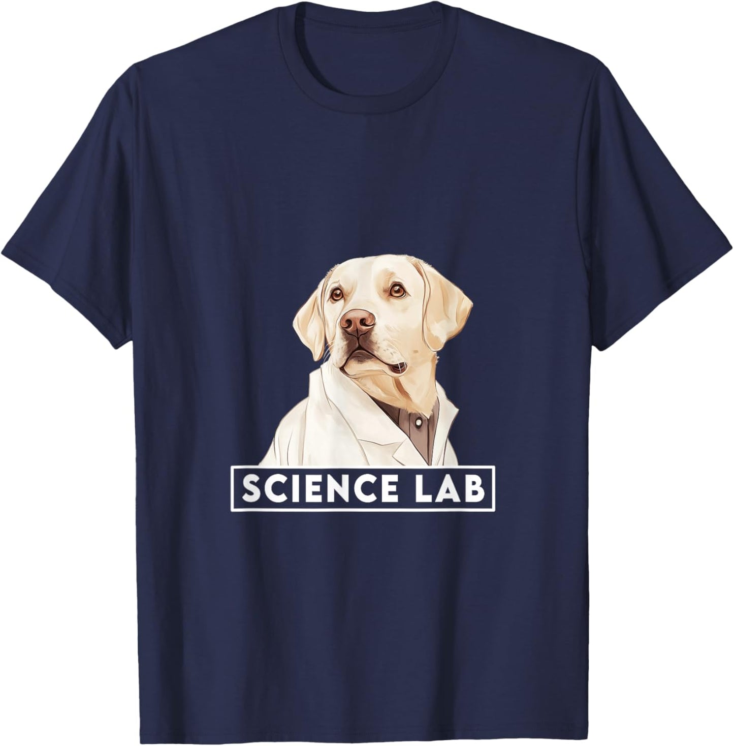 Funny Science Lab Design featuring a Labrador Science Dog T-Shirt - T-Shirt | Navy