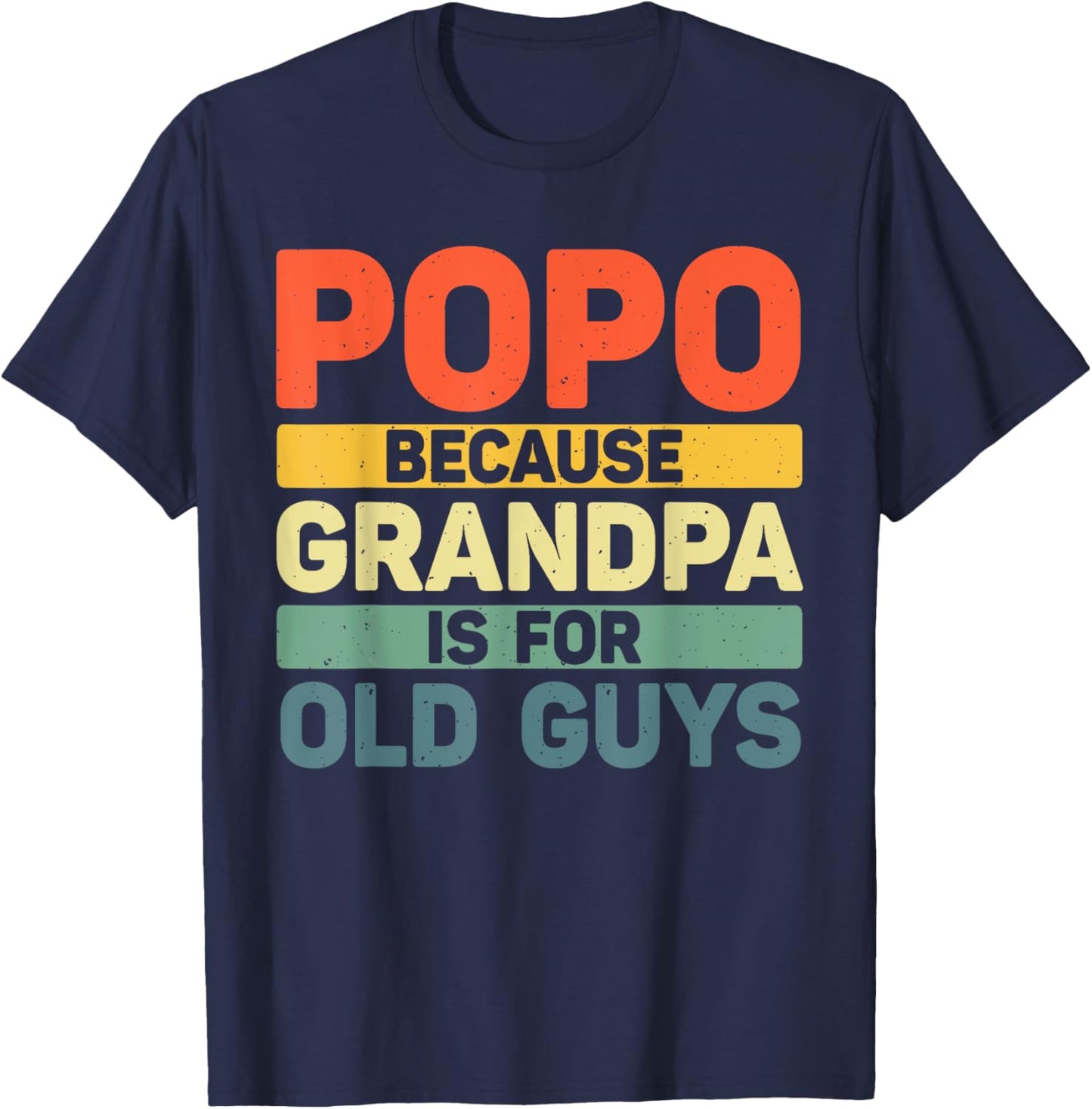 Popo Design For Grandpa From Grandkids Father's Day Popo T-Shirt - T-Shirt | Navy