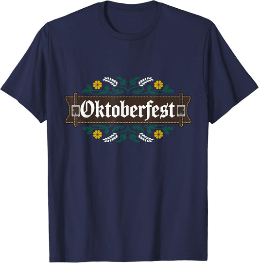 Oktoberfest Festival Lederhosen German Bavarian Costume Men T-Shirt - T-Shirt | Navy