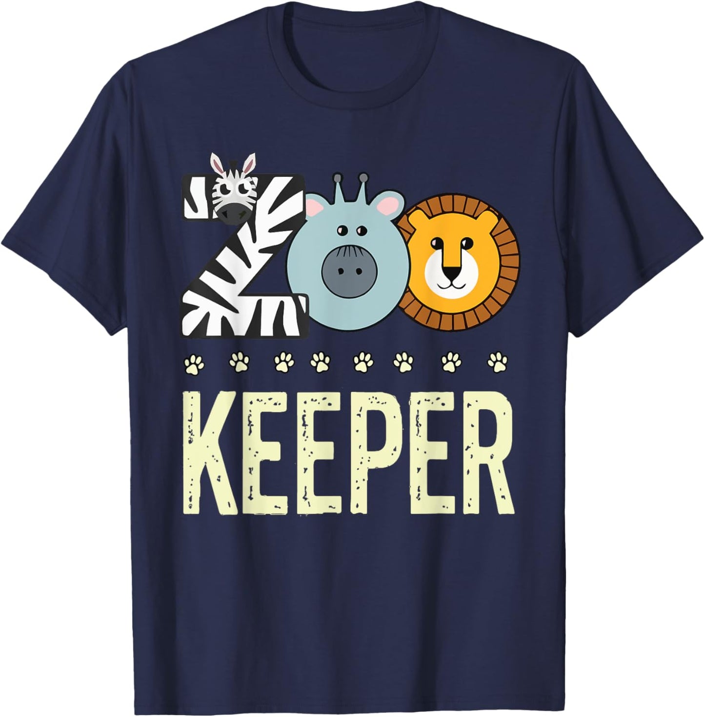 Zookeeper Costume Adult Men Zoo Animal Safari Zoo Keeper T-Shirt - T-Shirt | Navy