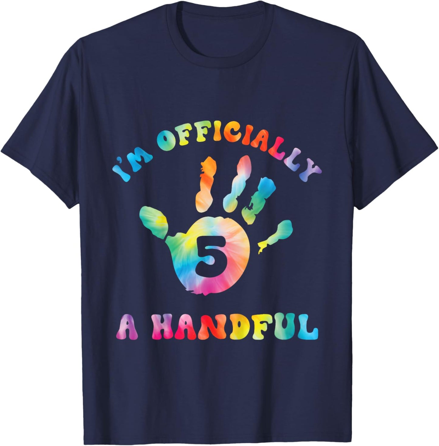 Retro I'm Officially Handful 5th Birthday Boy Girl Turning 5 T-Shirt - T-Shirt | Navy
