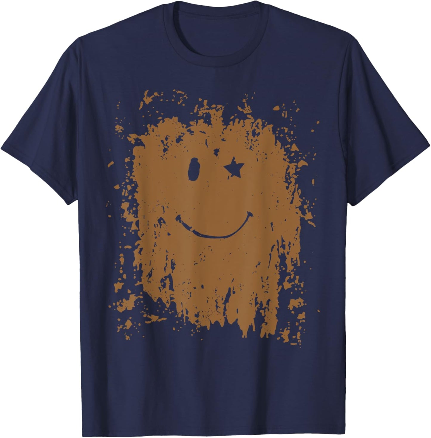 Funny Mud Splatter Face Cool Marathon and Mud Run T-Shirt - T-Shirt | Navy
