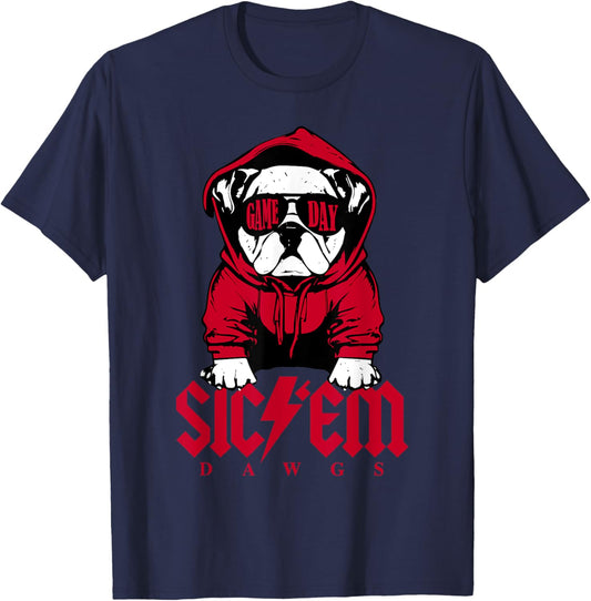Funny Sic Em Dogs School Spirit Women Kids T-Shirt - T-Shirt | Navy