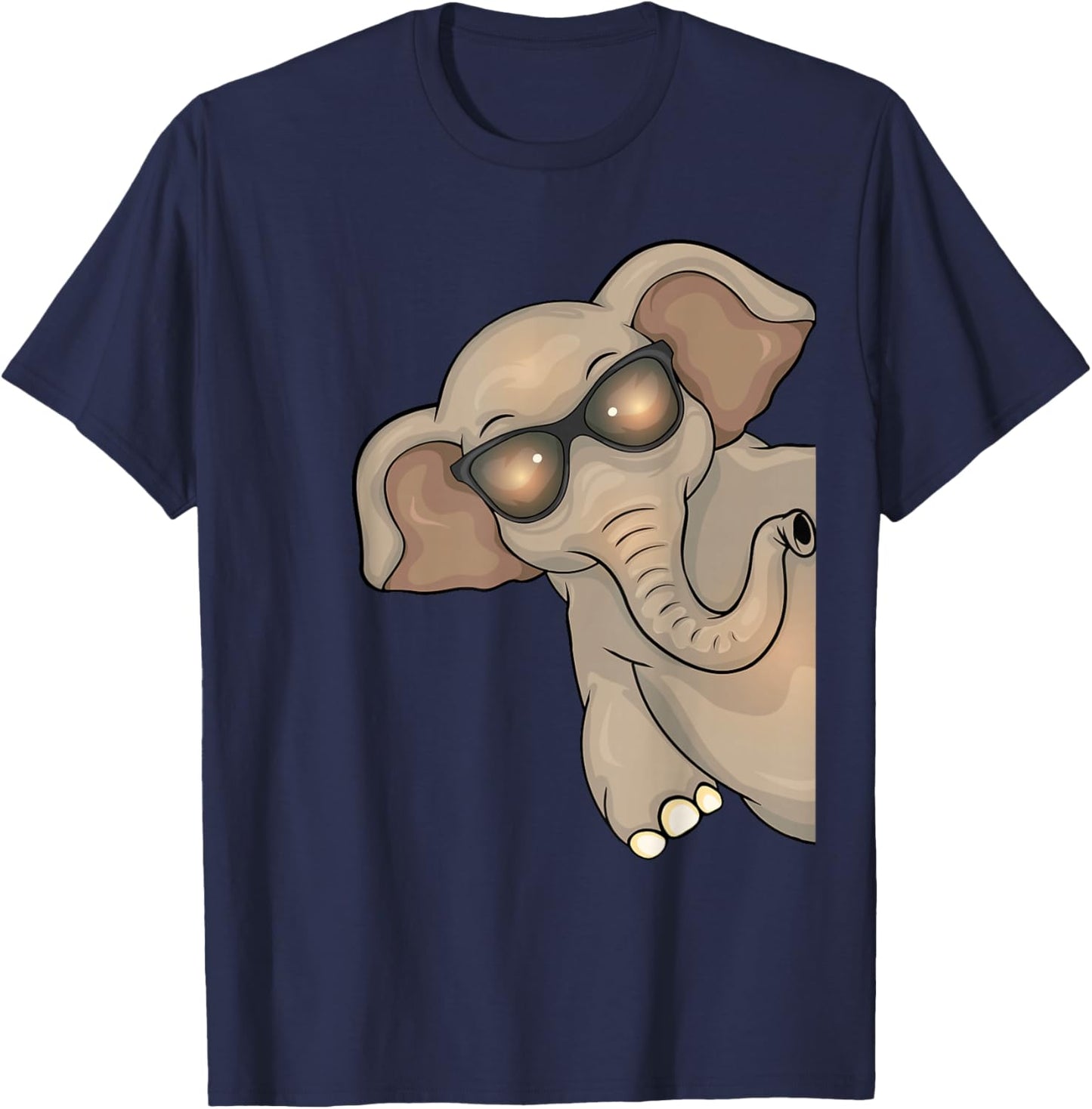 Cool Elephant with Sunglasses Kids Elephant Lover T-Shirt - T-Shirt | Navy
